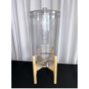 3 GAL. PLASTIC DRINK DISPENSER ON WOODEN STAND